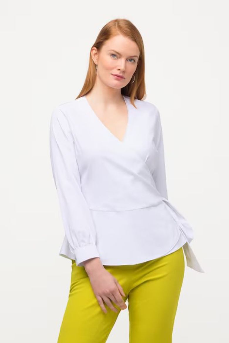 Plus size veliki brojevi Bluza na vezanje za punije