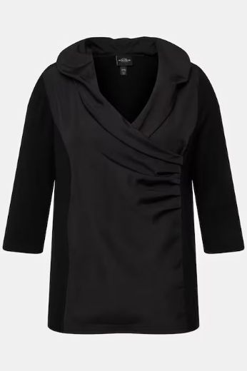 Plus size veliki brojevi Majica s povišenim ovratnikom 3/4 rukavi za punije