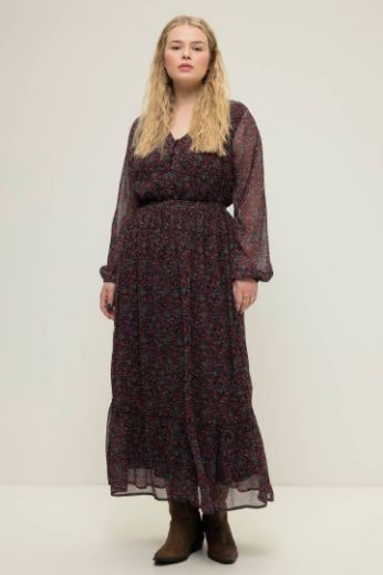 Plus size veliki brojevi Haljina maxi dugih rukava za punije