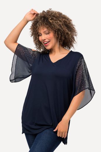 Plus size veliki brojevi Bluza svečana s ukrasima na rukavima za punije