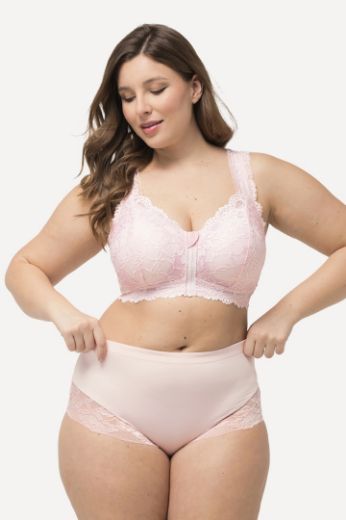 Plus size veliki brojevi Gaćice visokog struka s dodatkom ukrasne čipke za punije