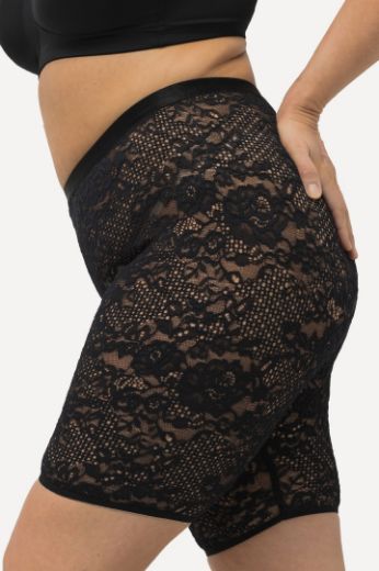 Plus size veliki brojevi Tajice biciklističke mrežaste od čipke za punije