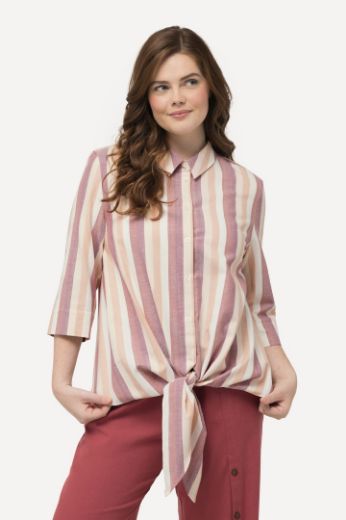 Plus size veliki brojevi Bluza na vezanje 3/4 rukavi za punije