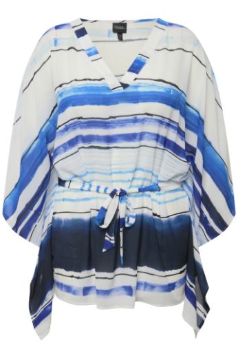 Plus size veliki brojevi Bluza na vezanje s printom pruga za punije