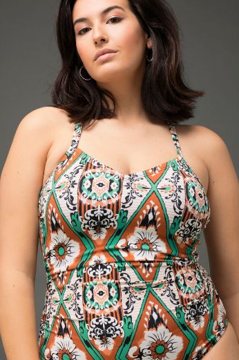 Plus size veliki brojevi Kupaći kostim jednodijelni s printom za punije