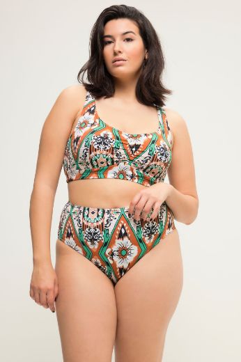 Plus size veliki brojevi Kupaće gaće visokog struka s printom za punije