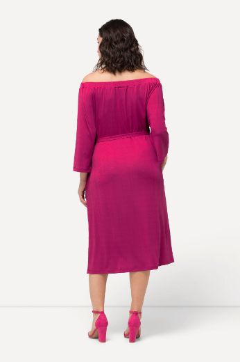 Plus size veliki brojevi Haljina s izrezom 3/4 rukava za punije