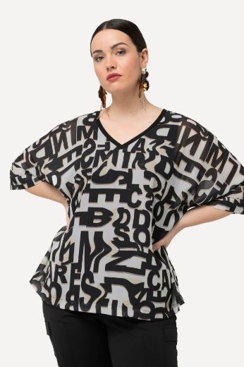 Plus size veliki brojevi Bluza 3/4 rukava V izreza za punije