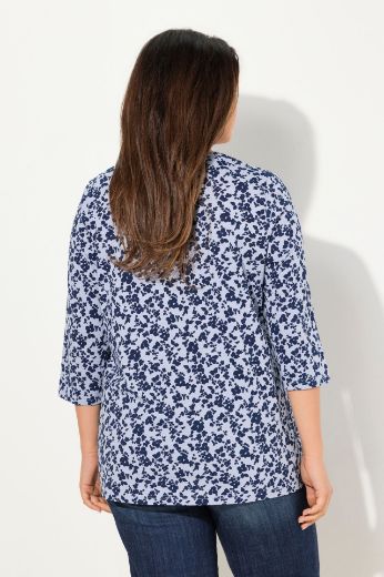 Plus size veliki brojevi Majica s 3/4 rukavima A kroja cvjetnog printa za punije