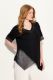 Veliki brojevi Bluza elegantna kratkih rukava asimetrična s ukarsnim dodacima moda za punije