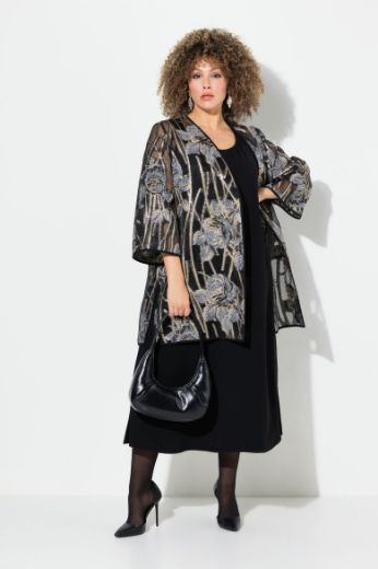 Plus size veliki brojevi Sako elegantni 3/4 rukava cvjetnog uzorka za punije
