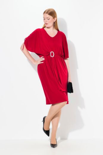 Plus size veliki brojevi Haljina svečana midi V ovratnika za punije