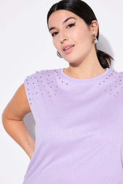 Veliki brojevi Majica bez rukava s ukrasnim dodacima moda za punije