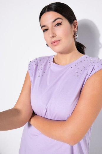 Plus size veliki brojevi Majica bez rukava s ukrasnim dodacima za punije