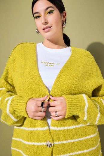 Plus size veliki brojevi Karduga V ovratnika na pruge za punije