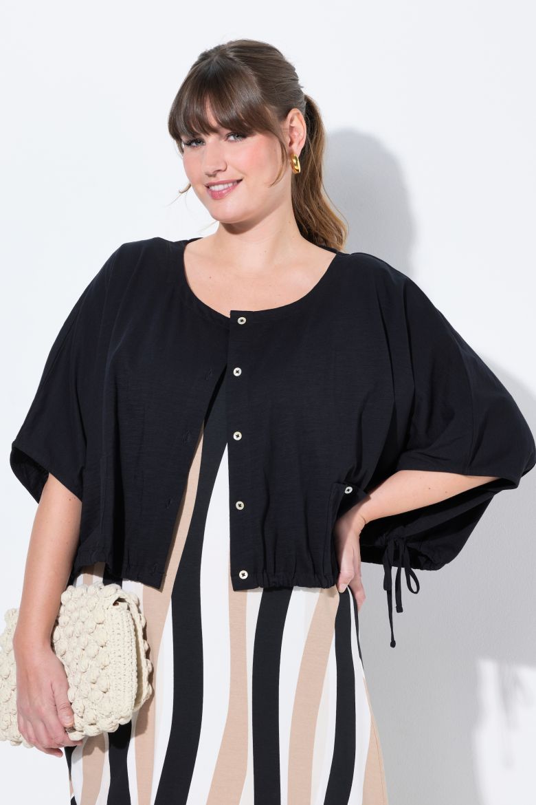 Plus size veliki brojevi Bluza na kopčanje kraćeg kroja za punije