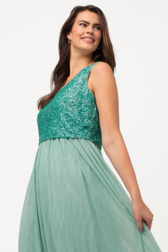Plus size veliki brojevi Haljina elegantna midi bez rukava V ovratnika za punije