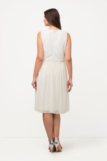 Plus size veliki brojevi Haljina elegantna midi bez rukava V ovratnika za punije
