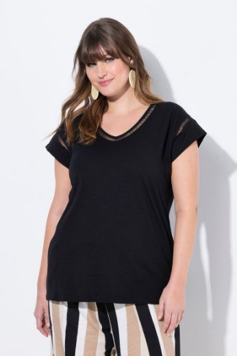 Plus size veliki brojevi Majica kratkih rukava V ovratnika za punije