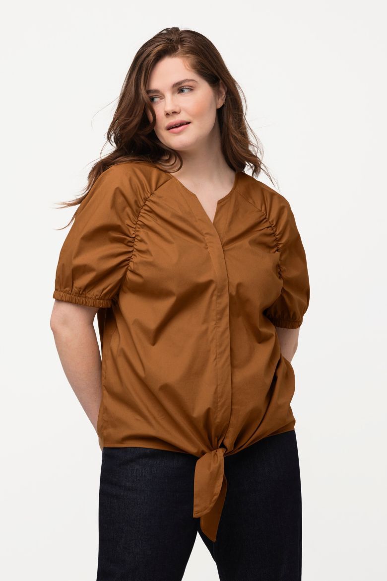 Plus size veliki brojevi Bluza kratkih rukava na kopčanje za punije