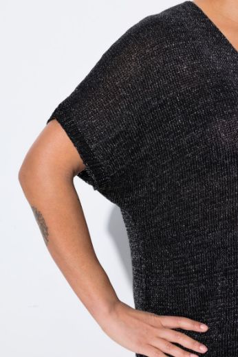 Plus size veliki brojevi Majica kratkih rukava pletena za punije