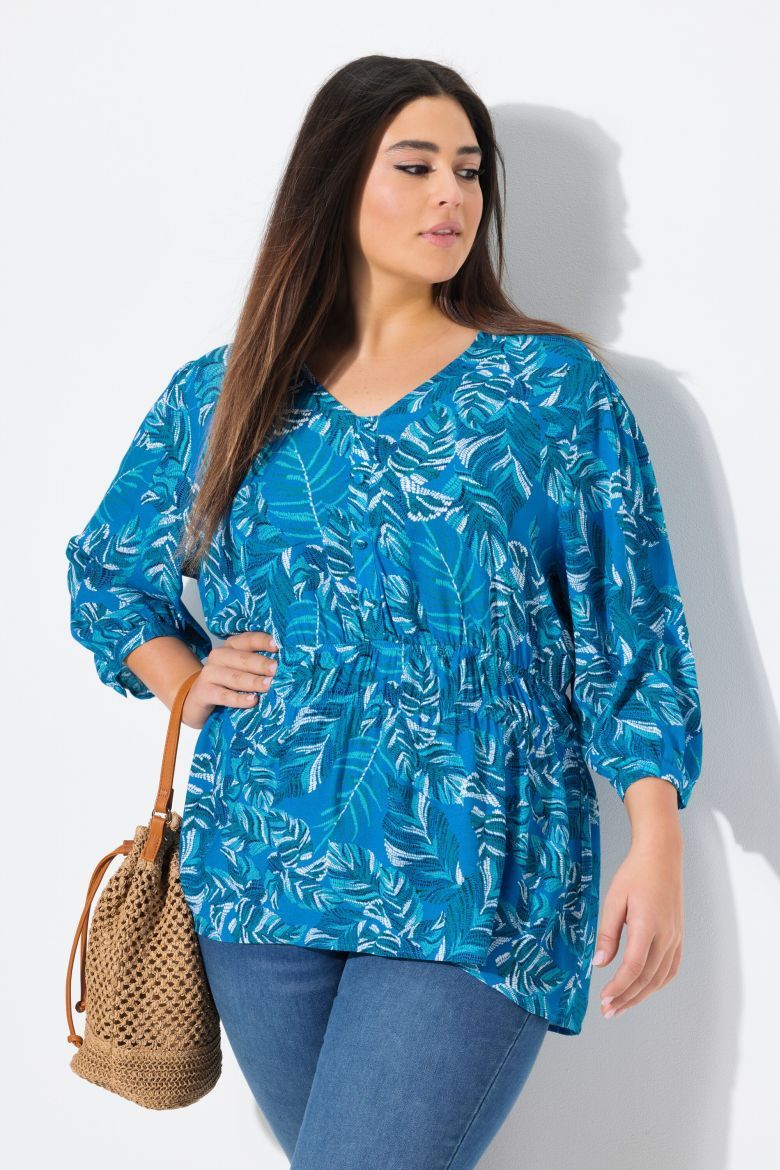 Plus size veliki brojevi Bluza 3/4 rukava V ovratnika za punije