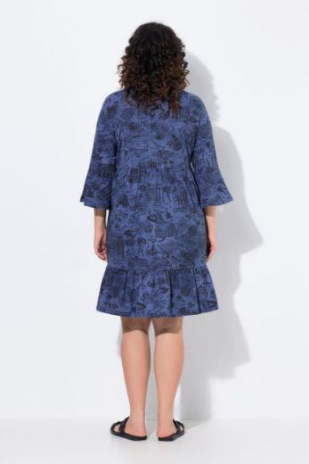 Plus size veliki brojevi Haljina 3/4 rukava A kroja za punije