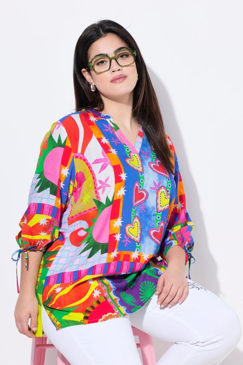 Plus size veliki brojevi Bluza 3/4 rukava A kroja za punije
