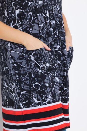 Plus size veliki brojevi Haljina bez rukava okruglog ovratnika za punije