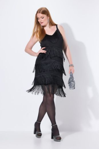 Plus size veliki brojevi Haljina elegantna bez rukava s resicama za punije