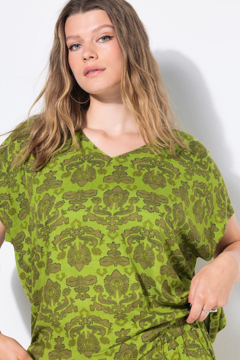 Plus size veliki brojevi Bluza kratkih rukava V ovratnika za punije