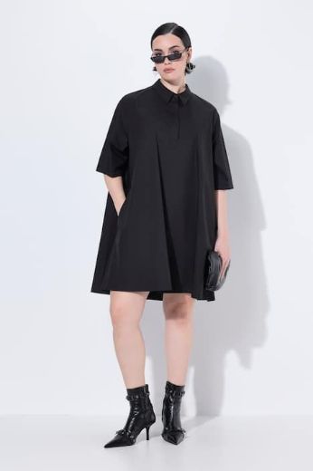 Plus size veliki brojevi Haljina midi kratkih  rukava A kroja za punije