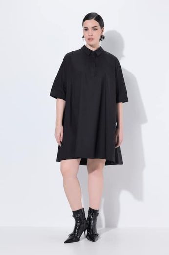 Plus size veliki brojevi Haljina midi kratkih  rukava A kroja za punije