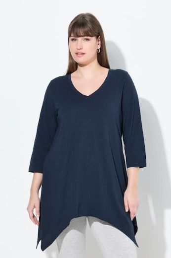 Plus size veliki brojevi Majica A kroja asimetrična za punije