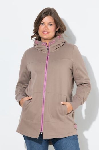 Plus size veliki brojevi Majica dugih rukava s patentnim zatvaračem i kapuljačom za punije