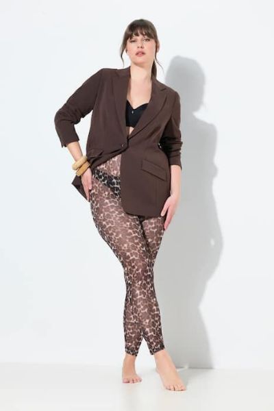 Veliki brojevi  Tajice mrežaste s leopard uzorkom moda za punije