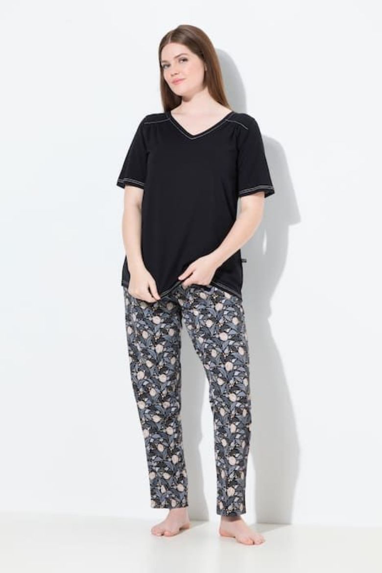 Plus size veliki brojevi Pidžama dvodijelna kratkih rukava i dugih nogavica za punije