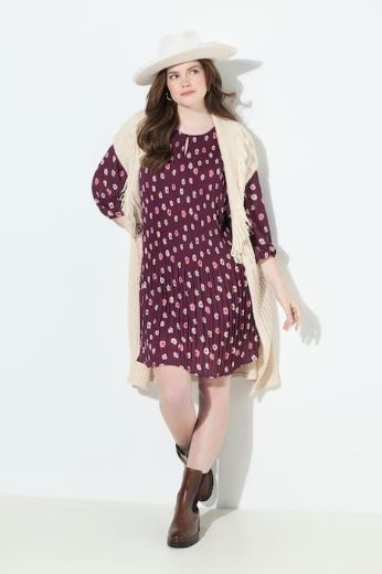Plus size veliki brojevi Haljina mini 3/4 rukava za punije