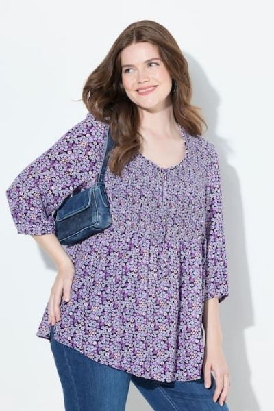 Veliki brojevi Bluza 3/4 rukava A kroja moda za punije
