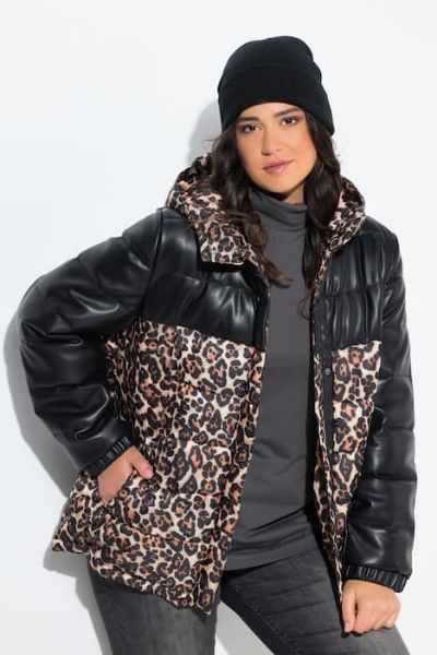 Veliki brojevi Jakna s leopard uzorkom moda za punije