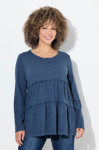 Plus size veliki brojevi Majica dugih rukava na volane za punije