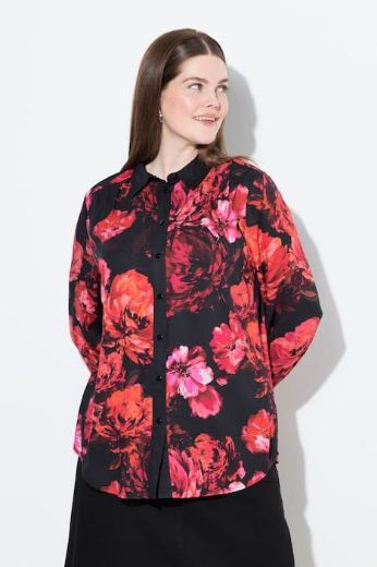 Plus size veliki brojevi Košulja dugih rukava cvjetnog printa za punije
