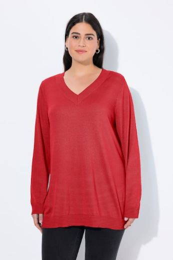 Plus size veliki brojevi Pulover s V ovratnikom za punije