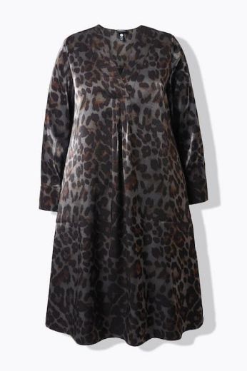 Plus size veliki brojevi Haljina elegantna midi dugih rukava za punije