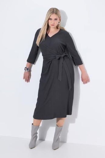 Plus size veliki brojevi Haljina midi 3/4 rukava za punije