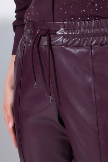 Plus size veliki brojevi Hlače imitacija kože na vezanje za punije