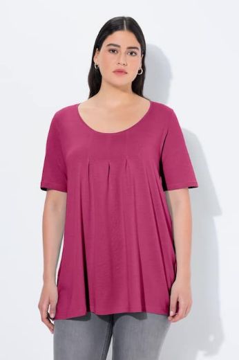 Plus size veliki brojevi Majica s naborima duži model za punije