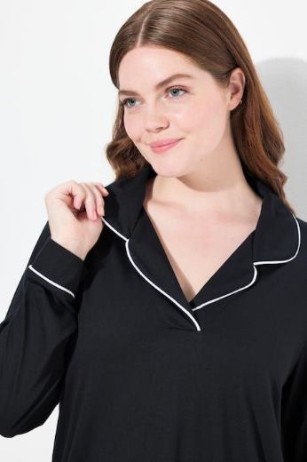 Plus size veliki brojevi Pidžama V ovratnika dugih rukava za punije