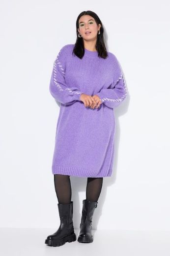 Plus size veliki brojevi Haljina pletena dugih rukava za punije