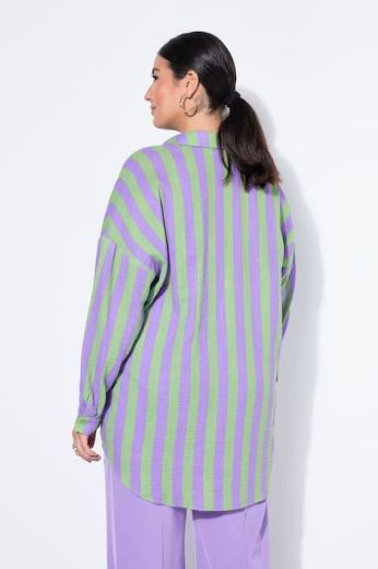 Plus size veliki brojevi Košulja od muslina na pruge za punije